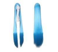 Anime 150cm droite longue perruque de cosplay bleu ciel Halloween carnaval femmes cheveux pour la fête 60"cheveux synthétiques communs Cosplay perruques une taille longue perruque droite 15