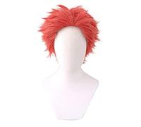 Anime Akaza Cosplay Wig Kimetsu no Yaiba Mugen Train Cheveux courts en fibre résistante à la chaleur + bonnet Halloween