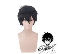 Anime anges de la mort Zack Isaac Foster perruque courte noire Costume de Cosplay hommes résistant à la chaleur cheveux synthétiques perruques de fête