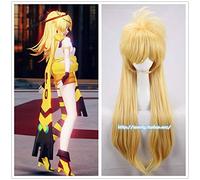 Anime Aotu monde Cosplay dieu Rose perruque 85 cm de Long moelleux doré perruque Cosplay Costume Halloween fête résistant à la chaleur cheveux synthétiques