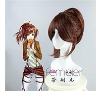 Anime attaque sur Titan Sasha Braus perruque Cosplay puce brune queues de cheval haute température fibre cheveux perruque Peluca