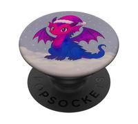Anime Baby Dragon Christmas Santa Bisexual Pride Colors PopSockets PopGrip Adhésif