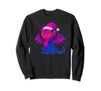 Anime Baby Dragon Christmas Santa Bisexual Pride Colors Sweatshirt