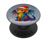 Anime Baby Dragon Christmas Santa Rainbow LGBTQ Pride Snow PopSockets PopGrip Adhésif
