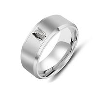 Anime Bague En Acier Inoxydable Ailes De La Liberté Drapeau Bagues Pour Hommes Femmes Bijoux Fans-10, Argent