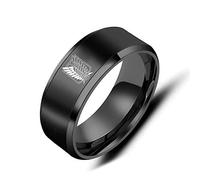 Anime Bague En Acier Inoxydable Ailes De La Liberté Drapeau Bagues Pour Hommes Femmes Bijoux Fans-8,Noir