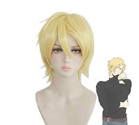 Anime banane poisson Aslan Jade Callenreese cendre Lynx Cosplay perruques Blond court résistant à la chaleur perruque de cheveux synthétiques