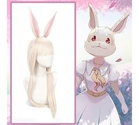 Anime bande dessinée BEASTARS Cosplay perruques Haru Cosplay perruque synthétique résistant à la chaleur perruque longue droite cheveux femmes Cosplay accessoire perruque avec oreilles