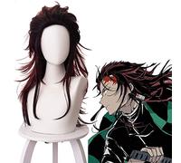Anime bande dessinée démon Slayer Kimetsu no Yaiba Cosplay perruques Kamado Tanjirou Cosplay perruque résistant à la chaleur synthétique perruque noir cheveux longs