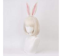 Anime Beastars Haru perruque lapin Cosplay Costume cheveux synthétiques Halloween carnaval perruques avec oreilles KUQX3036 Beige