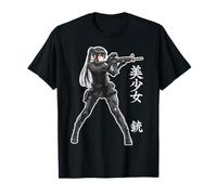 Anime Beautiful Girl Japanese Gun Kanji T-Shirt