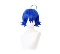 Anime bienvenue à l'école de démons Suzuki Iruma Costume Cosplay perruques bleu foncé dos chaîne fête carnaval perruque synthétique QX-2