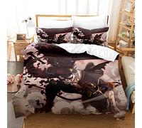 Anime Black Clover Ensemble de literie imprimé Housse de Couette Ensembles 2 pièces Housse de Couette et taies d'oreiller Wizard King Asta (#14 Single 135cm*200cm)