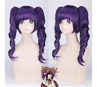 Anime Bleach katenkyoukotsu perruque de Cosplay ondulée violette avec Double queues de cheval cheveux synthétiques katenkyoukotsu perruques pour femmes