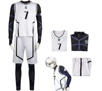 Anime Blue Lock Costume de cosplay, maillots de sport, uniforme d'entraînement de football, ensemble complet sans manches et short pour garçon/homme, type 7, S