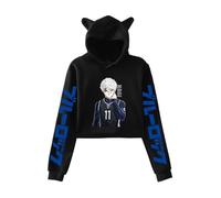 Anime Blue Lock Sweat à Capuche avec Oreilles de Chat Femmes Filles Sexy Sweatshirts Madame Kawaii Hoodie