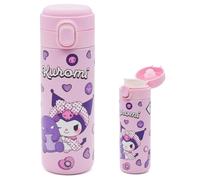 Anime Bouteille Isotherme,420ML Kawaii Gourde Isotherme en Acier Inoxydable Bouteille Thermos, Réutilisable Étanche Bouteille d'eau Isolée Sans BPA, Gourde Inox pour École, Voyage, Sport(Purple)