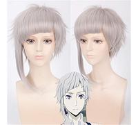Anime Bungo chiens errants Nakajima Atsushi Cosplay perruque courte argent gris résistant à la chaleur cheveux synthétiques Cosplay Costume perruques + bonnet de perruque