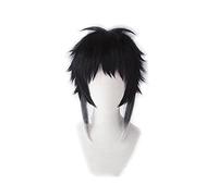 Anime Bungou Stray Dogs Ryunosuke Akutagawa Accessoires de costume de cosplay cheveux courts résistants à la chaleur perruque + bonnet de perruque pour fête d'Halloween