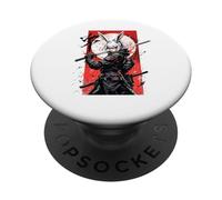 Anime Bunny Samurai Cyberpunk Japonais Streetwear PopSockets PopGrip Adhésif