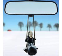 Anime Car Accessories of No Face Man Car Pendant Hanging Swing, for Car Rear View Mirror Accessories, Home Gardening Hanging Micro Landscape Office Decor Birthday Gift Romantic Gift for Friend