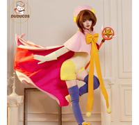 Anime Cardcaptor Sakura carte Captor Kinomoto Sakura Cosplay Costume le dernier jugement cape combinaisons chapeau perruque femme Costume mignon costume