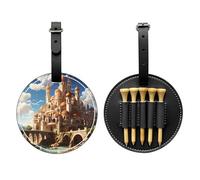 Anime Castle Sky Sac de rangement spécial pour tees de golf - Design portable avec boucle suspendue, Noir , Taille unique, Valise