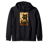 Anime Cat Ramen Japonais drôle Graphique Kawaii Nouilles Humour Sweat à Capuche