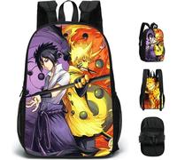 Anime Charaktere Rucksack -Reisetaschen doppelseitiger Schulbeutel Verstellbare stilvolle leichte Büchertasche für Wanderungen im Freien 16 Zoll
