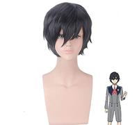 Anime chérie dans le FRANXX Hiro Cosplay femmes hommes courts cheveux noirs perruques de cheveux synthétiques Perucas + casquette de perruque PL-451