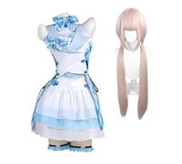 Anime Chocola Vanilla Costume de soubrette chat Cosplay complet | Costume de costumade pour femme, rose et bleu, pour fête d'anime, Halloween