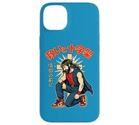 Anime Chrétien Jésus Japonais Manga Salvation & Croix Bleu Coque pour iPhone 14 Plus