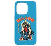 Anime Chrétien Jésus Japonais Manga Salvation & Croix Bleu Coque pour iPhone 15 Pro
