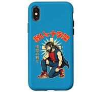 Anime Chrétien Jésus Japonais Manga Salvation & Croix Bleu Coque pour iPhone X/XS