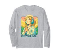Anime Chrétien Lo-FI Manga Esthétique Prière Keep Your Faith Manche Longue