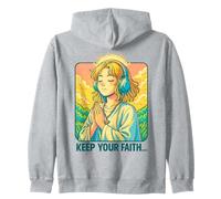 Anime Chrétien Lo-FI Manga Esthétique Prière Keep Your Faith Sweat à Capuche