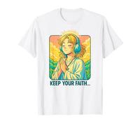 Anime Chrétien Lo-FI Manga Esthétique Prière Keep Your Faith T-Shirt
