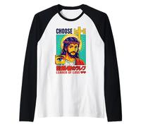 Anime chrétien Mignon Kawaii Jésus Choisissez la Vie Leader of Love Manche Raglan