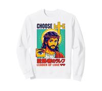 Anime chrétien Mignon Kawaii Jésus Choisissez la Vie Leader of Love Sweatshirt