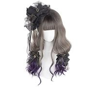Anime Coer Wig Lolita Harajuku Perruque synthétique ombrée avec frange pour femme Mode mignonne filles Quotidien