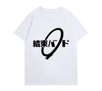 Anime Cos BOCCHI The Rock! T-Shirts Kessoku Band Logo Men T-Shirt Goto Hitori Ijichi Nijika Cospaly Short Sleeve Couples T Shirt White XXL