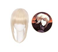 Anime Coser Perruque Anime Cosplay Perruques, Fate Saber Cosplay Perruques avec bonnet de perruque gratuit (couleur : jaune) (couleur : jaune)