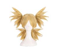Anime Coser pruik Temari Cosplay Perruque Anime dorée courte à quatre tresses avec frange Accessoires de cosplay pour femmes et filles avec bonnet de perruque
