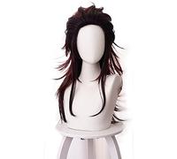Anime Coser Wig Anime démon slayer kimetsu no yaiba cosplay perruques kamado tanjirou perruque longue cheveux résistant à la chaleur cheveux synthétiques+ perruque libre cap de la Chine comme photo