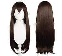 Anime Coser Wig Anime Game Cosplay Perruque for Genshin Impact Amber, Femmes Longues Raides Cheveux Bruns Modeling Party Dress Up Perruque, Cheveux Synthétiques Résistants À La Chaleur + Bonnet De Per