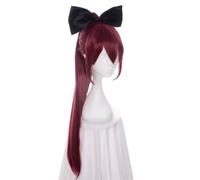 Anime Coser Wig Anime Game Cosplay Perruque Puella Magi Madoka Magica, Perruque Sakura Kyouko, Perruque queue de cheval cheveux longs rouge foncé avec coiffe, avec bonnet de perruque, for Halloween, f