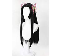 Anime Coser Wig Demon Demon Slayer: KIMETSU No Yaiba Kochou Kanae Noir Femme de style long Cosplay Fête Fête Anime Costume Humain Plein Perruques Synthétique Cheveux Synthétiques Fibre résistante à la