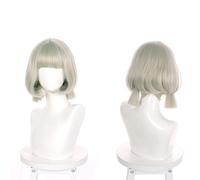 Anime Coser Wig Game Genshin Impact Wig, Anime Cosplay Sayu Wig, Double Queue de Cheval Bobo Perruque Cheveux Courts avec Bonnet de Perruque Gratuit, for Halloween, Fête, Carnaval, Vie Nocturne, Conce