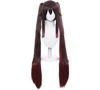 Anime Coser Wig Genshin Impact Cosplay Perruques de Cosplay SUCROSE GRADIENT GREEN 85CM LONG DROITE RESISTANT HEURS SYNTHETIC HEILS HAPS HALLOWERN Carnaval Party + Perruque Cap ( Pattern : Hutao )