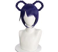 Anime Coser Wig Jeu Genshin Impact Xiangling Cosplay Perruques Bleu foncé Courte résistant à la Chaleur Synthétique Hair Halloween Party Play Wig